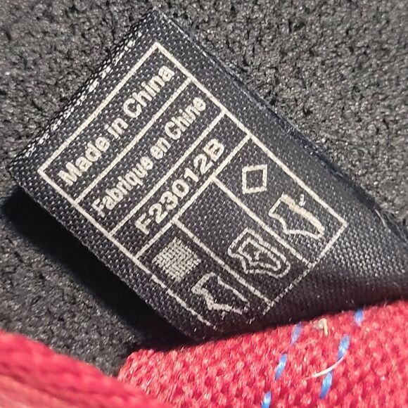 Teva Mush Mandalyn Wedge Thong Sandals Black Red Pink Striped 1000093B Size 9 - Picture 11 of 12